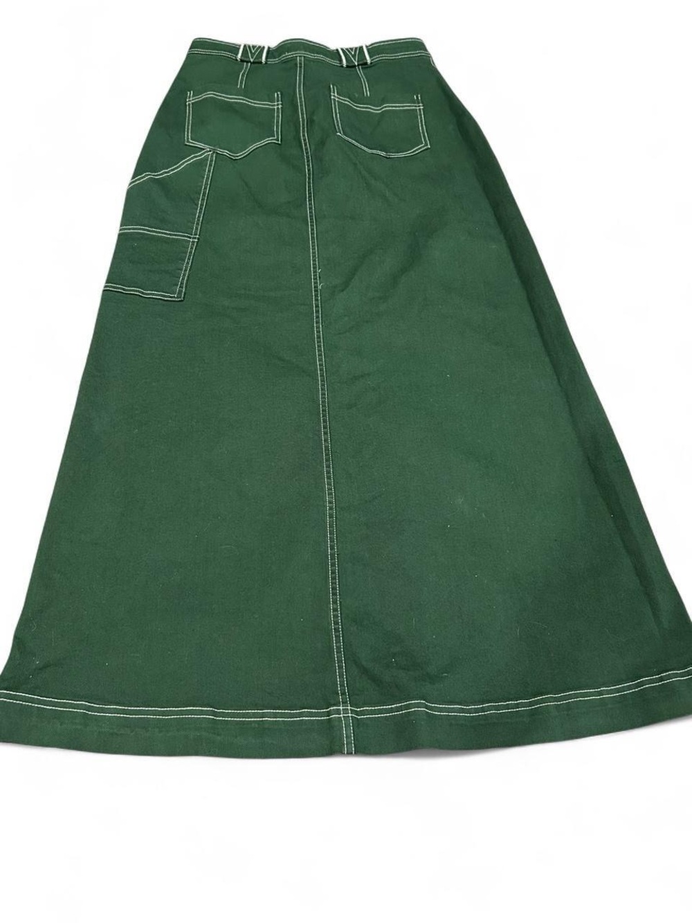 Pilcro green denim maxi skirt with slit and pockets. Size: 2 #denim #maxiskirt # - Picture 5 of 8